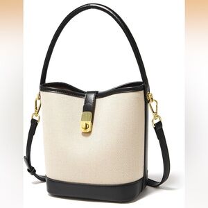 FOXER Chic Black and Cream Women's Shoulder Bag
